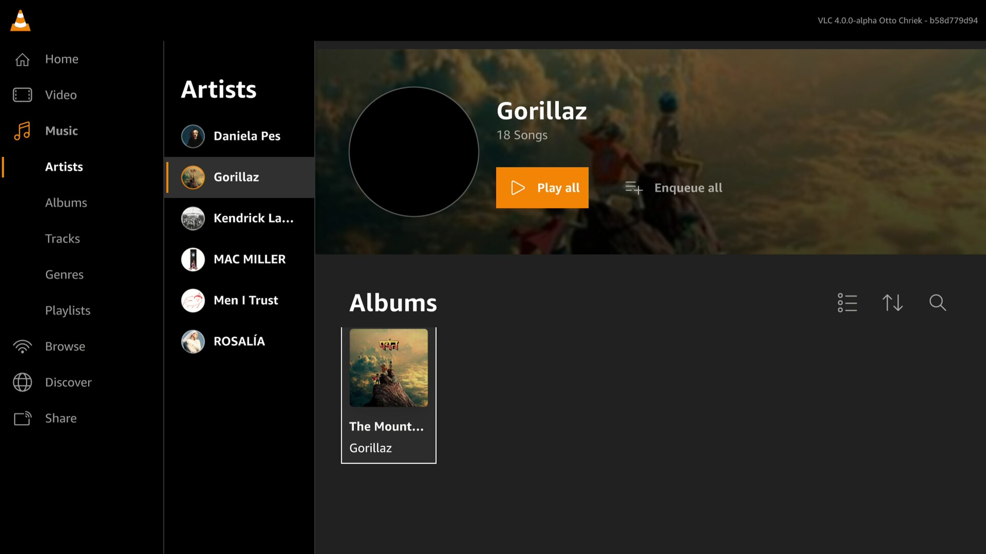 An artist, with the albums